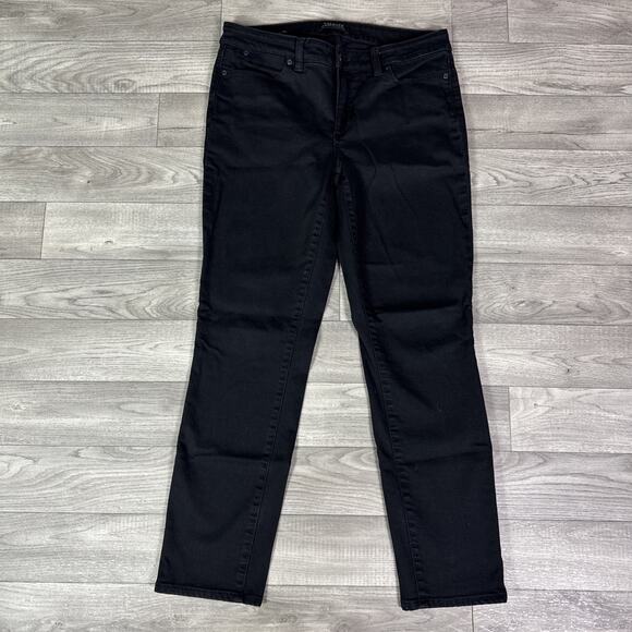 Talbots Flawless Five Pocket Slim Ankle Mid Rise Black Denim Jeans sz 6 - Picture 2 of 6